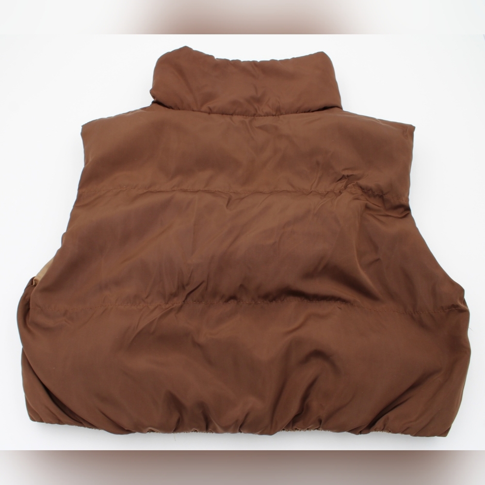 Brown XS Light Puffer Cropped Vest - Picture 3 of 4